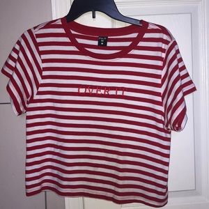 Striped embroidered t shirt